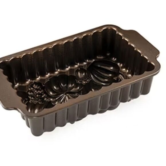Nordic Ware Bronze Harvest Loaf Pan Autumn Fall Pumpkin - Picture 4 of 5